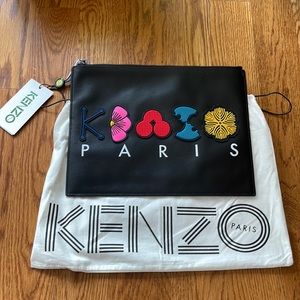 NEW WITH TAGS Kenzo Oversized Black Clutch